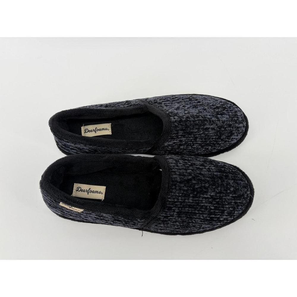 Dearfoams Chenille A-Line Slipper, Black, Women's Size Large (9-10) - Picture 7 of 7